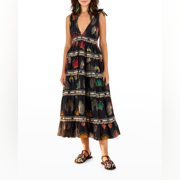 NWT Farm Rio Wonderful Headdress Midi Dress - Picture 3 of 17